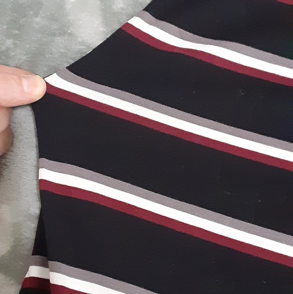 Striped Stretchy V neck dress - Picture 3 of 4